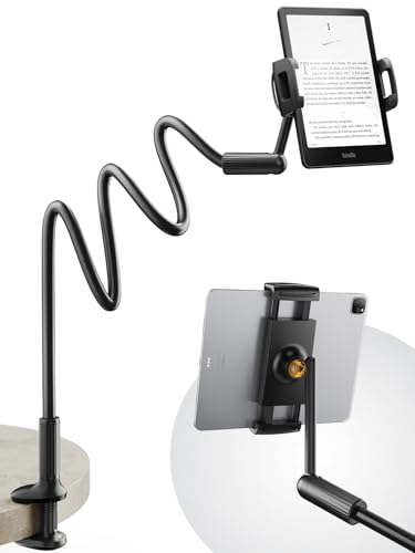 SAIJI タブレット&スマホ 両用 スタンド 寝ながらスマホスタンド 360自由回転 土台強化 安定性 フレキシブルアーム付き 柔軟自由調節 仰向け ごろ寝 幅広い互換性4.7-12.9インチ