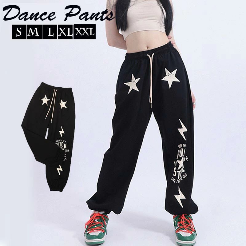送料無料 k-pop 衣装 ダンスパンツ スウェットパンツ ヒップホップ 黒 パンツ カーゴパンツ ゆるパンツ..