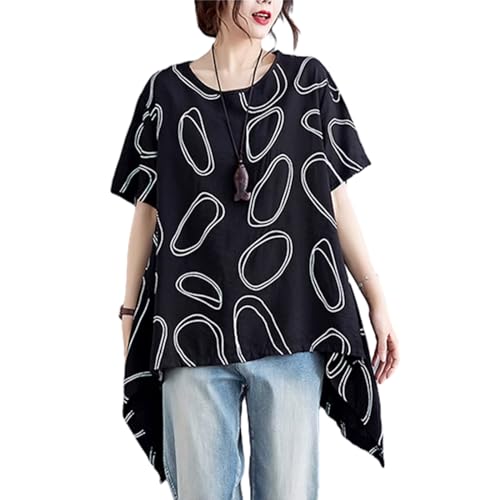 【送料無料】[MaadeaNoeTe] レディース Tシャツ 半袖 カットソー 丸首 トップス プリント 不規則 シン..