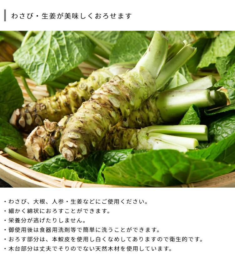 わさびおろし 本匠兼正作 サメ皮おろし板（中） サメ皮 おろし板 おろし器 おろし金 本鮫 わさび 上質 日本製 燕三条 3