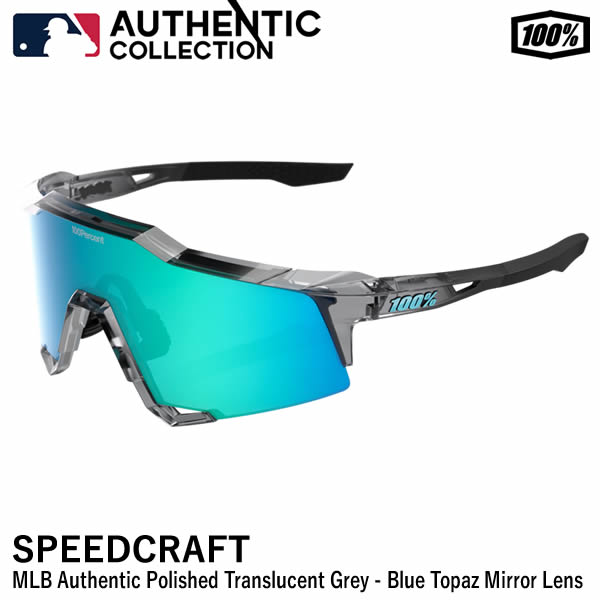 100%（ワンハンドレッド） 60007-10076 SPEEDCRAFT MLB Authentic Polished Translucent Grey - Blue Topaz Mirror Lens スピードクラフト サングラス