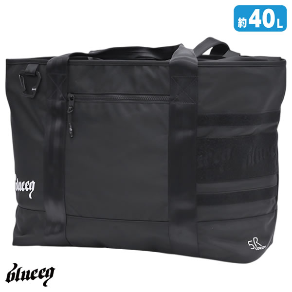 【即日発送可】blueeq（ブルイク） BQB00057 5R TOTE BAG 40 大容量トートバッグ 40リットル ブラック クーラーポケット リサイクル生地使用 環境配慮型バッグ