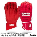 フランクリン（Franklin） 20682 バッティング手袋 両手用 CFX PRT PROTECTIVE BATTING GLOVES 保護パッド付き バッティンググローブ 手甲ガード リストガード 野球用品