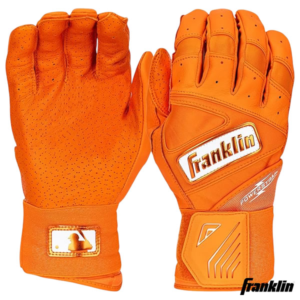 乐天商城 - 【即日発送可】フランクリン（Franklin） 20784 バッティング手袋 両手用 POWERSTRAP INFINITE BATTING GLOVES ORANGE パワーストラップ バッティンググローブ 手首サポート 野球