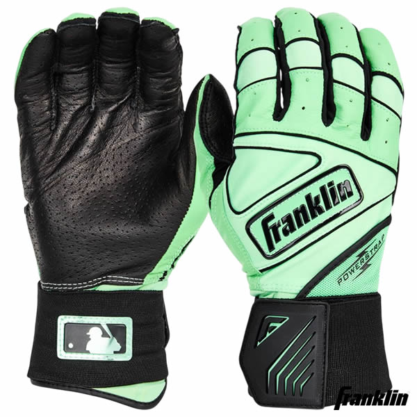 乐天商城 - 【即日発送可】フランクリン（Franklin） 20789 バッティング手袋 両手用 POWERSTRAP INFINITE BATTING GLOVES MINT/BLACK パワーストラップ バッティンググローブ 手首サポート 野球