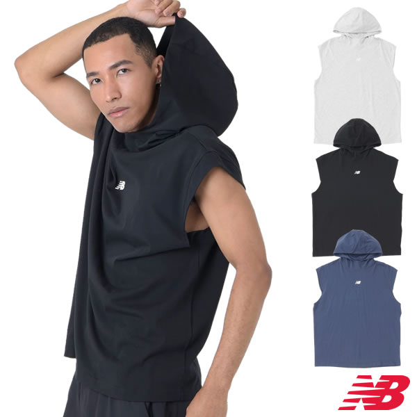 【あす楽対応】ニューバランス（New Balance） MT41706 スリーブレスライトウェイトフーディ BP Sleeveless Lightweight Hoodie ノースリーブ パーカー 野球 2024SS