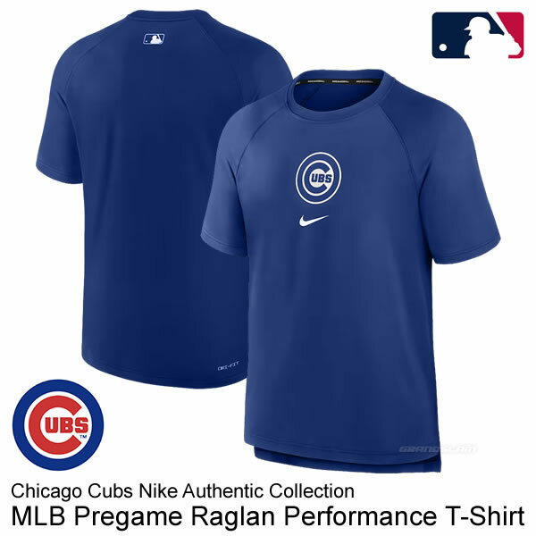 【あす楽対応】ナイキ（NIKE） Tシャツ チームロゴ 半袖 シカゴ・カブス Dri-FIT MLB Pregame Raglan Performance T-Shirt Chicago Cubs Nike Authentic Collection 013B-4EW-EJ-WYF 野球 2024SS