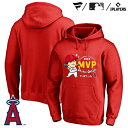 ファナティクス（Fanatics） エンゼルス 大谷翔平選手 2023 AL MVP受賞記念 イラストパーカー レッド SHOHEI OHTANI MLB LOS ANGELES ANGELS MVP Hoodie ML06-23FW-0005