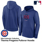 【あす楽対応】ナイキ（NIKE） プルオーバーフーディー シカゴ・カブス Therma Pregame Pullover Hoodie Authentic Collection MLB Chicago Cubs NAC3-4EW-EJ-8WJ