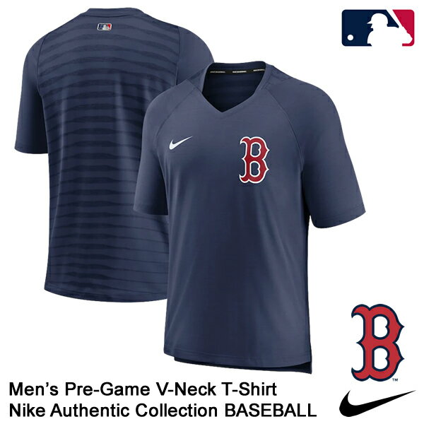 【あす楽対応】＜メール便対応＞ナイキ NIKE Tシャツ ボストン・レッドソックス Men’s Pre-Game V-Neck T-Shirt MLB Boston Red Sox NKM9-44B-BQ-ITB 野球用品 2022SS