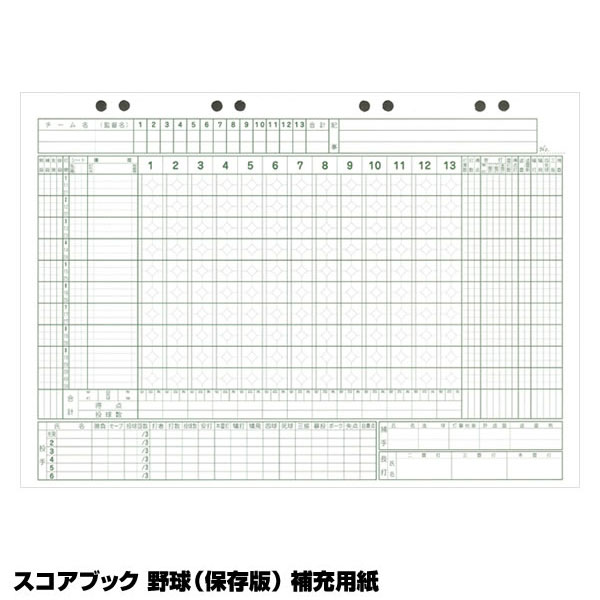 Rakuten - 成美堂スポーツ出版 SBD9107 スコアブック 保存版 補充用紙 野球