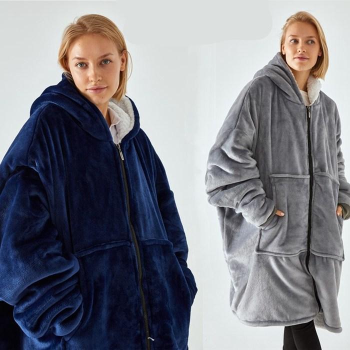 着る毛布 ルームウェア メンズ レディース ロング 暖かい モコモコ おしゃれ ガウン 秋冬 パジャマ バスローブ ブランケット tsuboshop-10008697 つぼショップ サンプル画像3