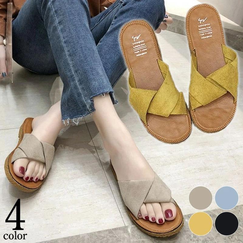 サンダル ぺたんこ 夏 海 ビーチサンダル スリッパ さんだる 靴 シューズ レディース