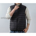 インナーダウン ベスト メンズ ダウンベスト 軽量 防寒 スタンドカラー スーツベスト ウルトラライト M L LL