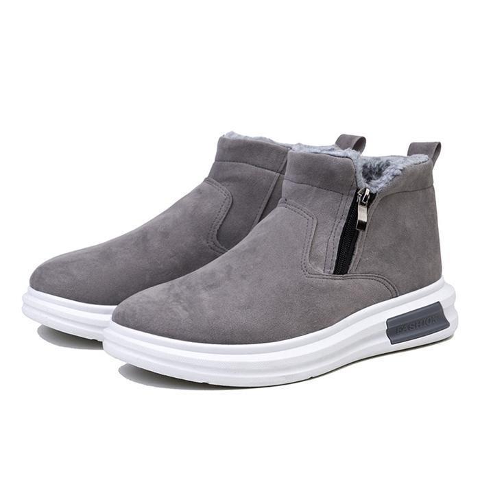 スノーシューズ メンズ スノーブーツ 裏起毛 暖かい 保温 シューズ ファスナー 防寒靴 防寒 ブーツ 靴 冬靴 雪靴 防滑 厚底