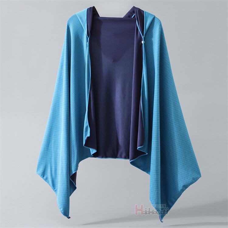 冷感 ポンチョ タオル ストール レディース 熱中症対策 UVカット ひんやり クール 冷却 速乾吸水 カーディガン フード付き 海