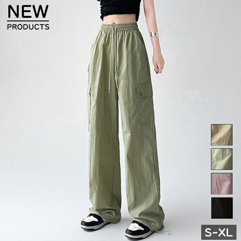 カーゴパンツ レディース カジュアル ゆるめ ルーズ ズボン ボトムス ゆったり おしゃれ かわいい シンプル 無地 ワークパンツ 動きやすい 女性用 薄手 春 秋