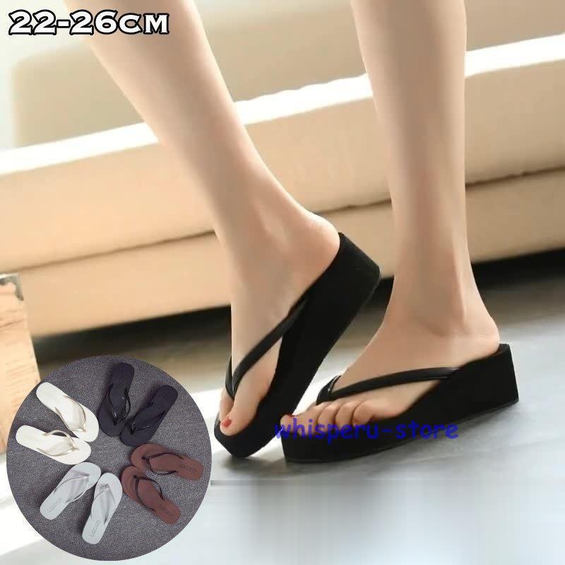 厚底ビーチサンダル 厚底サンダル トングサンダル レディース 女性用 フラットソール ハイヒール 厚底 軽量 軽い 無地 単色 シンプル おしゃれ お