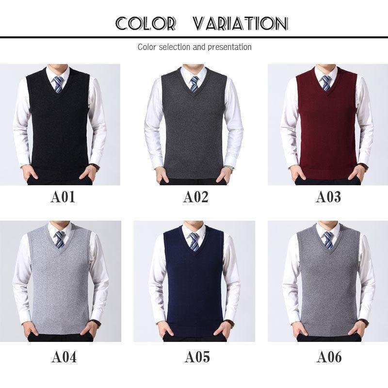 ニットベスト メンズ ジレ プルオーバー 春秋冬 チョッキ 暖かい Vネック トップス 保温 ビジネス 重ね着 仕事 ゴルフ