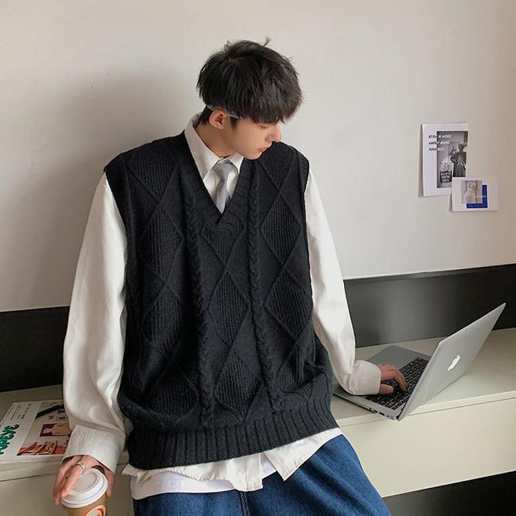 春秋冬 ニットベスト メンズニットベスト カジュアル 洗える メンズベスト 男性 ジレベスト インナー ニットチョッキ