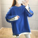 トレーナー tシャツ 長袖 ロングT レディース トップス 春物 春秋 重ね着風 レイヤード風 丸首 チュニックtシャツ ゆったり ワイド 20代30代 50代...