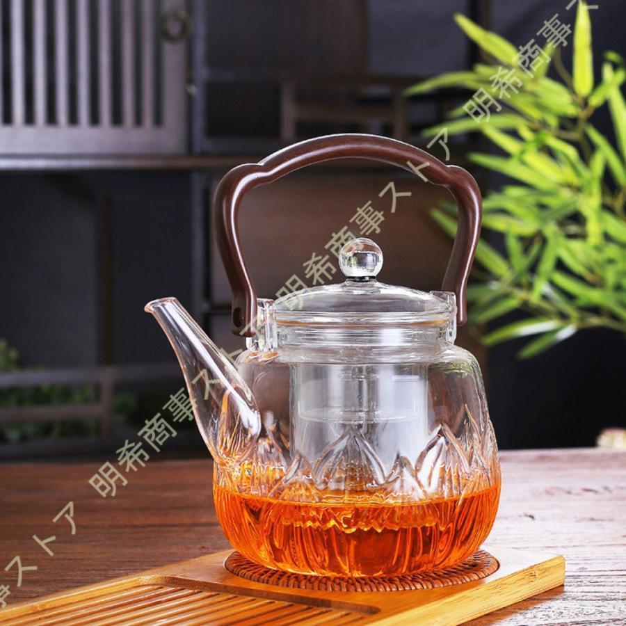 ガラス ティーポット 急須 耐熱ガラス ガラス製ポット 紅茶 フルーツティー リーフティー 花茶 工芸茶 ハーフティー に 直火可 業務用 飲食店 お店用