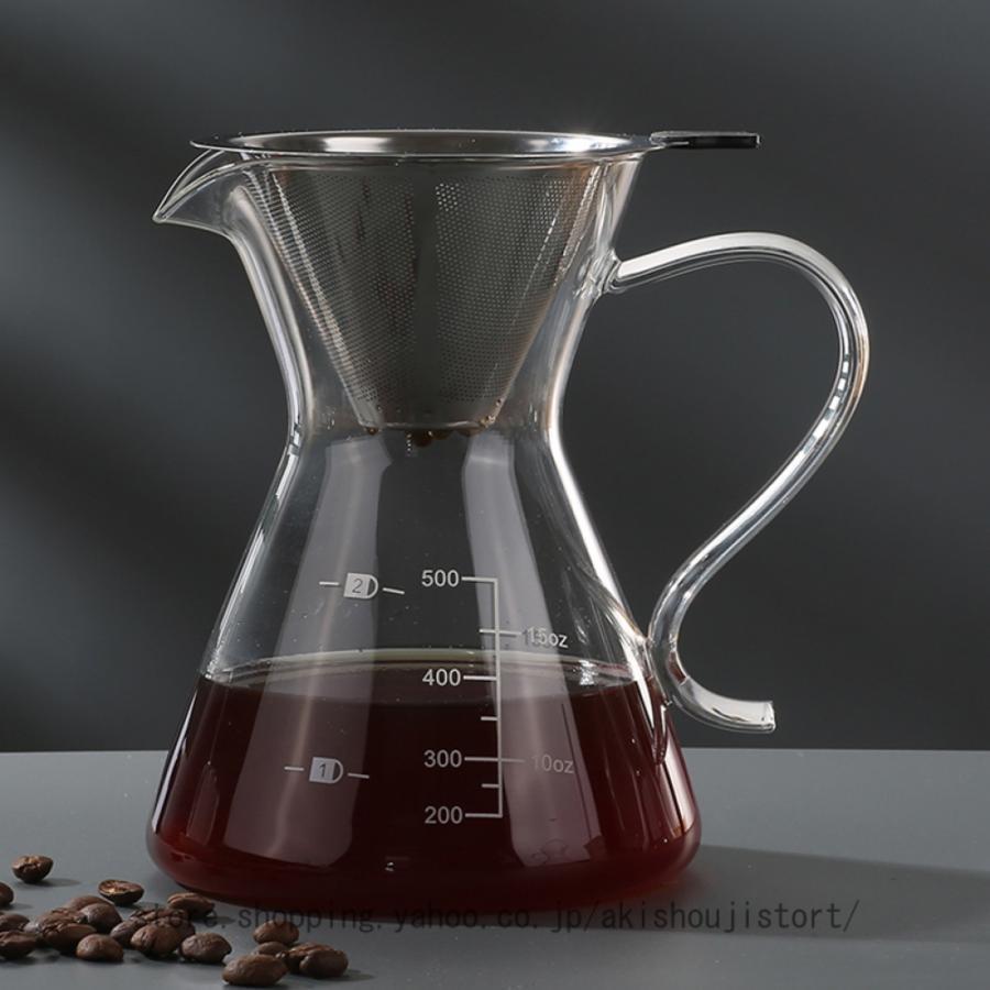 ガラスポット コーヒーポット ドリッパー 珈琲 コーヒー器具 耐熱ガラス カップ 麦茶 ポット 耐熱 おしゃれ スリム 水差し ティーポット ハンドドリップ