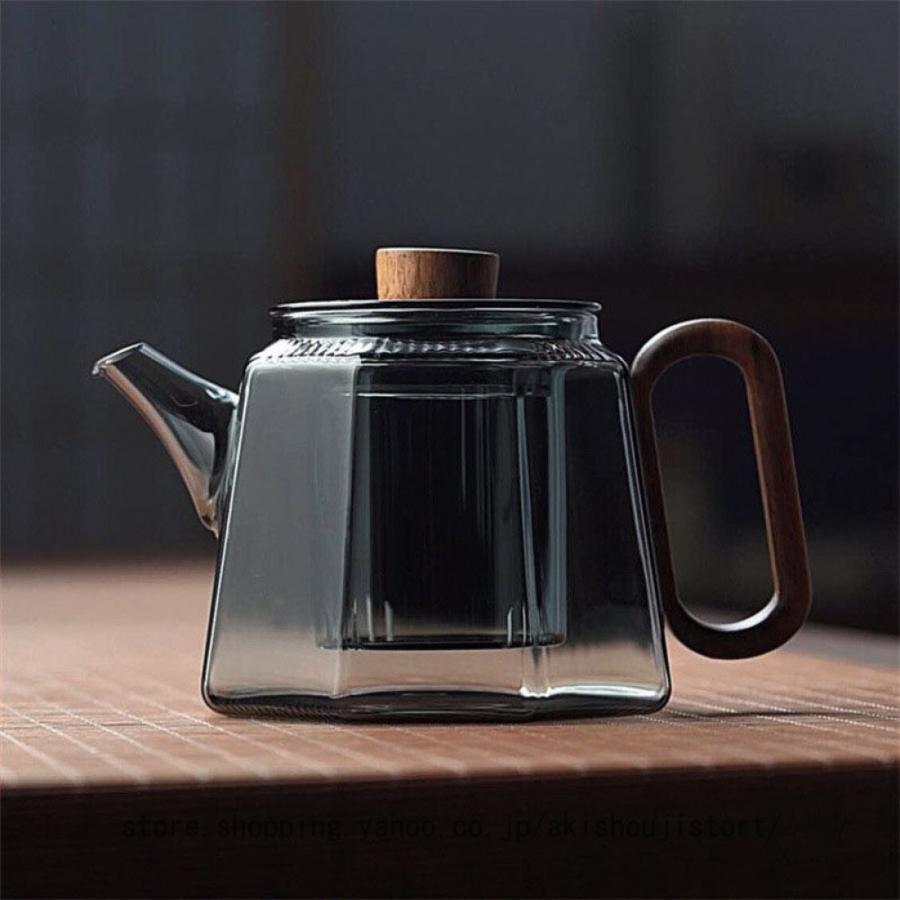 ティーポット 蓋付き 耐熱ガラス やかん おしゃれ 紅茶 ポット 急須 癒し 透明ガラスポット 水出し 冷水筒 耐熱ガラスティーポット 茶こし付 工芸茶 花茶 緑茶