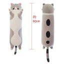 ねこ抱き枕 ネコぬいぐるみ 可愛い ふわふわ 柔らかい 癒し抱き枕 ロングクッション 長猫 ぬいぐるみ ふわふわ 昼寝 子猫 ぬいぐるみ 子供用 グレー/grey(3)