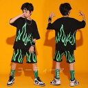 キッズダンス衣装 ヒップホップ 女の子 男の子 男女兼用 韓国子供服 HIPHOP 夏 ジャズダンス ステージ衣装 jazz 練習着 上下セット 半袖 Tシャツ