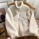 ボアジャケット ボアブルゾン レディース ボアコート アウター 立ち襟 ふわふわ 暖かい ゆったり 可愛い カジュアル シンプル 無地 秋冬