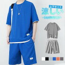 セットアップ メンズ ルームウェア 重ね着風 上下 半袖Tシャツ ショートパンツ 短パン トップス 夏用 スポーツ
