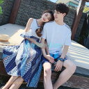 ペア 水着 メンズ レディース カップル サーフパンツ 海水パンツ 海パン ビーチパンツ ハーフパンツ サーフショーツ 大きいサイズ ワンピース スポーツ 夏