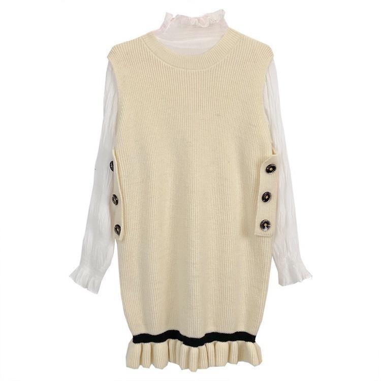 2点セット 春秋冬 ニットベスト レディースニットベスト ビジネス セーター カジュアル シンプル 洗える ビジネスベスト 女性 インナー ニットチョッキ