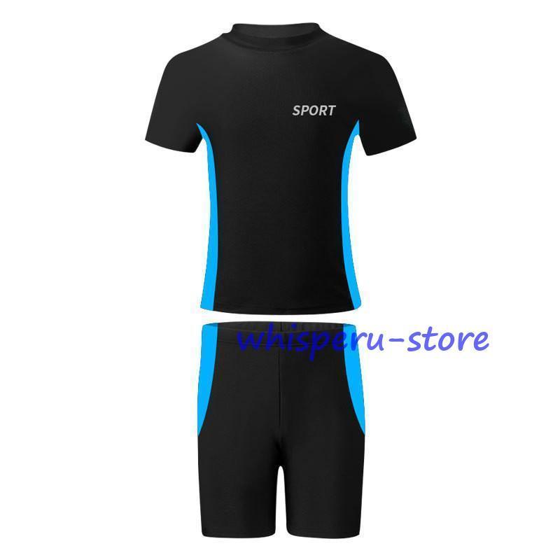 水着 キッズ 男の子 スクール水着 フィットネス水着 セパレート 上下セット ラッシュガード 子供 ジュニア 速乾 練習用 プール 学生 かっこいい