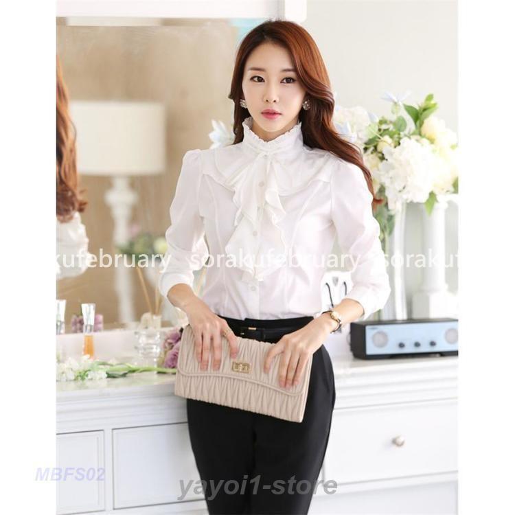 ブラウス レディース シャツ 長袖 ワイシャツ ビジネスシャツ トップス ビジネス 通勤 オフィス OL Yシャツ 事務服 制服 卒業式 オシャレ