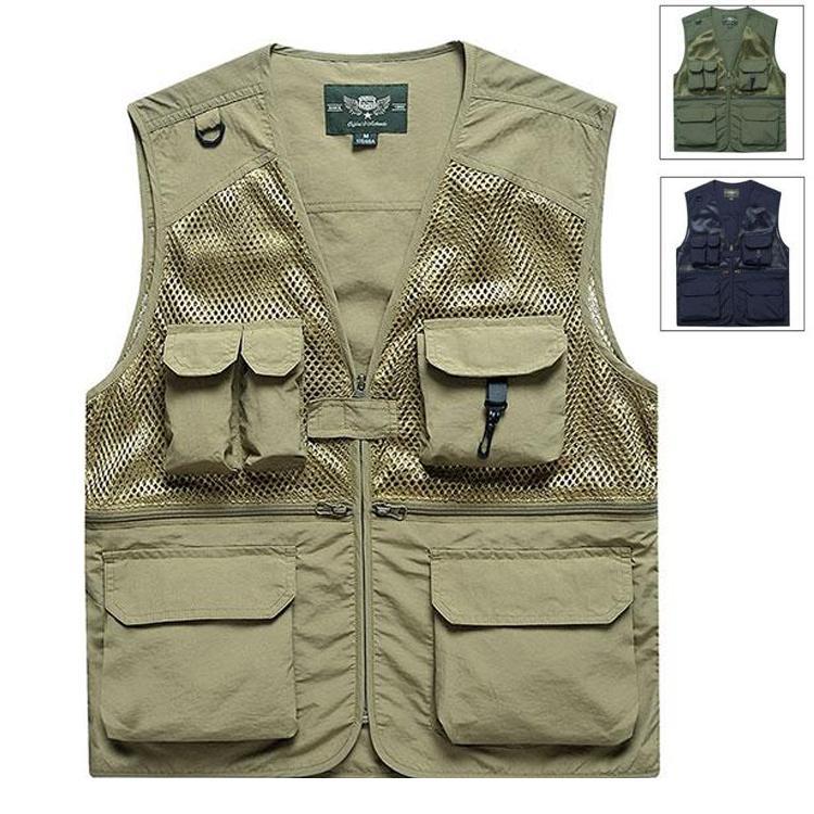 アウトドアベスト メンズ 多機能ベスト 作業服 お釣り 撮影 登山旅行 登山 大人気 春 夏 カジュアル カメラマン マウンテンベスト