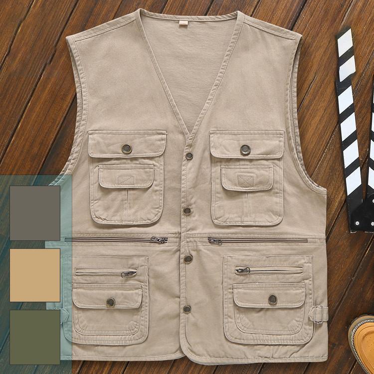 アウトドアベスト メンズ 多機能ベスト 作業服 お釣り 撮影 登山旅行 登山 大人気 春 夏 カジュアル カメラマン マウンテンベスト