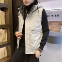 ベスト メンズ フード付き ライト 軽量 カップル 中綿 ダウンコート ジップ ジャンパー 秋冬 男女兼用 ダウンジャケット
