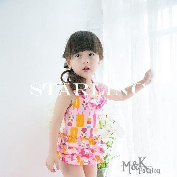 水着 女の子 ガール アイス リボン 子供 キッズ ジュニア 可愛い おしゃれ スイムウェア スカート フリル