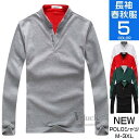 Tシャツ メンズ 長袖 ヘンリーネック スポーツ おしゃれ ゴルフウェア 長袖ポロシャツ 配色 春物 秋服(4)
