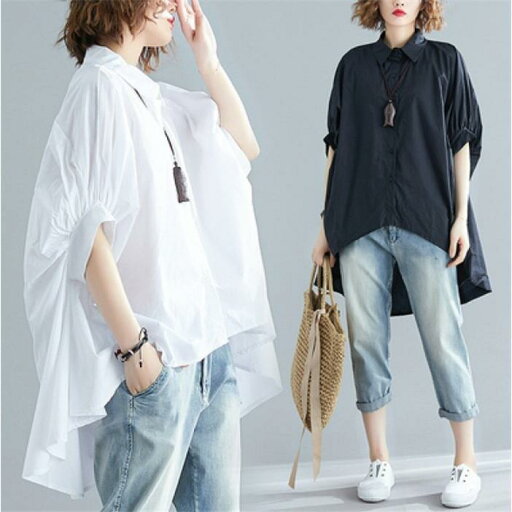 チュニック シャツワンピース ロングシャツ レディース 半袖 春 夏 チュニックシャツ 大きいサイズ 無地 おしゃれ ロングワンピー 不規則 体型カバー 折襟 チュニック シャツワンピース ロングシャツ レディース 半袖 春 夏 チュニックシャツ 大きいサイズ 無地 おしゃれ ロングワンピー 不規則 体型カバー 折襟