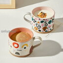 マグカップ おしゃれ 陶器 大きい 北欧 和 可愛い 爽やか 植物 和食器 コップ 和風 土物 陶芸 焼き物 コーヒーカップ 大 花柄 カフェ マグ カップ カフェラテ(3)