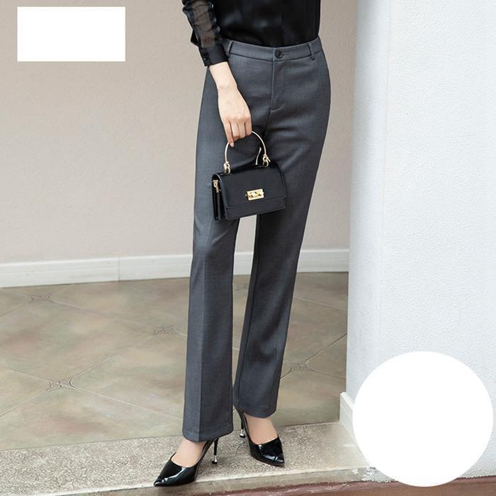 【スーパーSALE/激安】 スラックス ビジネス フォーマル パンツ レディース スーツパンツ ストレートパンツ 美脚 オフィス パンツ ストレート ロング 黒 スーパーセール