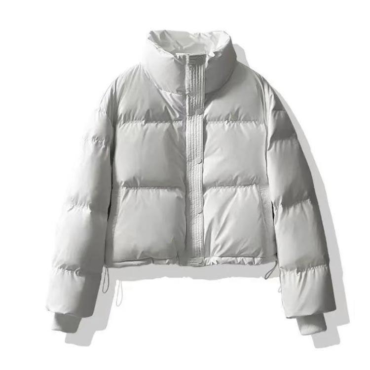 中綿コート クロップド丈 コート ボリュームネック ジャケット 中綿 立ち襟 アウター レザー調 撥水 中綿ブルゾン 防寒 大人可愛い 中綿コート 上