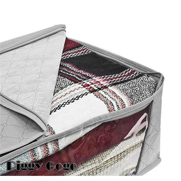 つぼショップの収納ボックス 衣装ケース 大容量 2枚セット 中身が見える窓付き 折りたたみ 積み重ね可能 クローゼット 押入れ 洋服 衣類 衣替え おもちゃ箱 布製｜アングル3