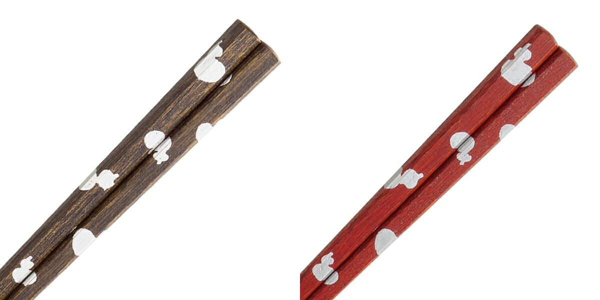 【無病（六瓢）息災！】亀甲箸（黒拭・朱拭）ひさご銀蒔絵（黒拭24.0cm/朱拭22.5cm）