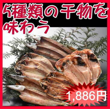 【送料無料】沼津干物セット（天日干しひもの詰め合わせ）5魚種 （あじ・アジ醤油干し・金目鯛・かます・さんま）あす楽お試しセット