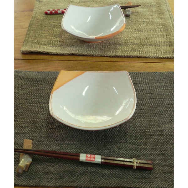 Hagi Ware - 萩焼・スクエア小鉢・白