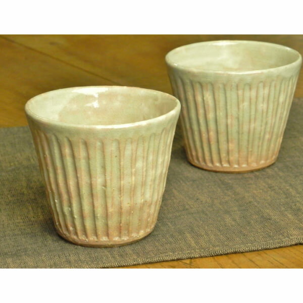 萩焼 しのぎフリーカップ（御本手）湯呑み